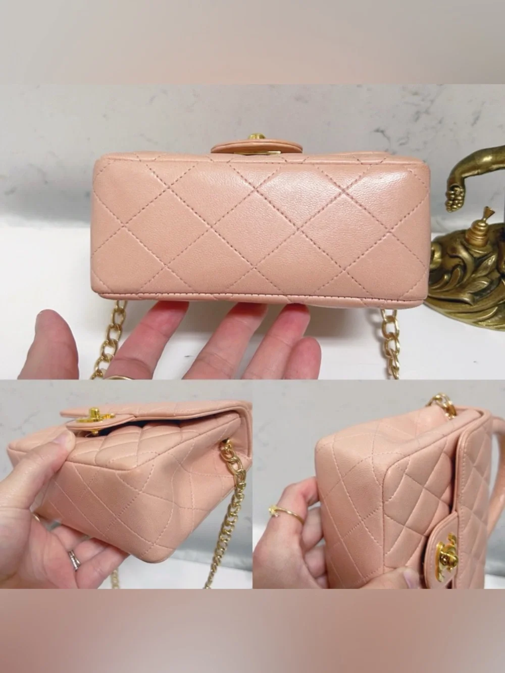 Authentic Chanel ULTRA RARE 90’s Top Handle Mini Kelly “Child” Handbag